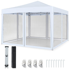 10 FT x 10 FT Pop-Up Canopy Tent Easy Setup Instant Folding Shelter with Mesh Netting
